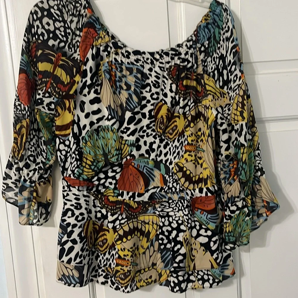 ALICE+OLIVIA butterfly silk blouse - Picture 6 of 8